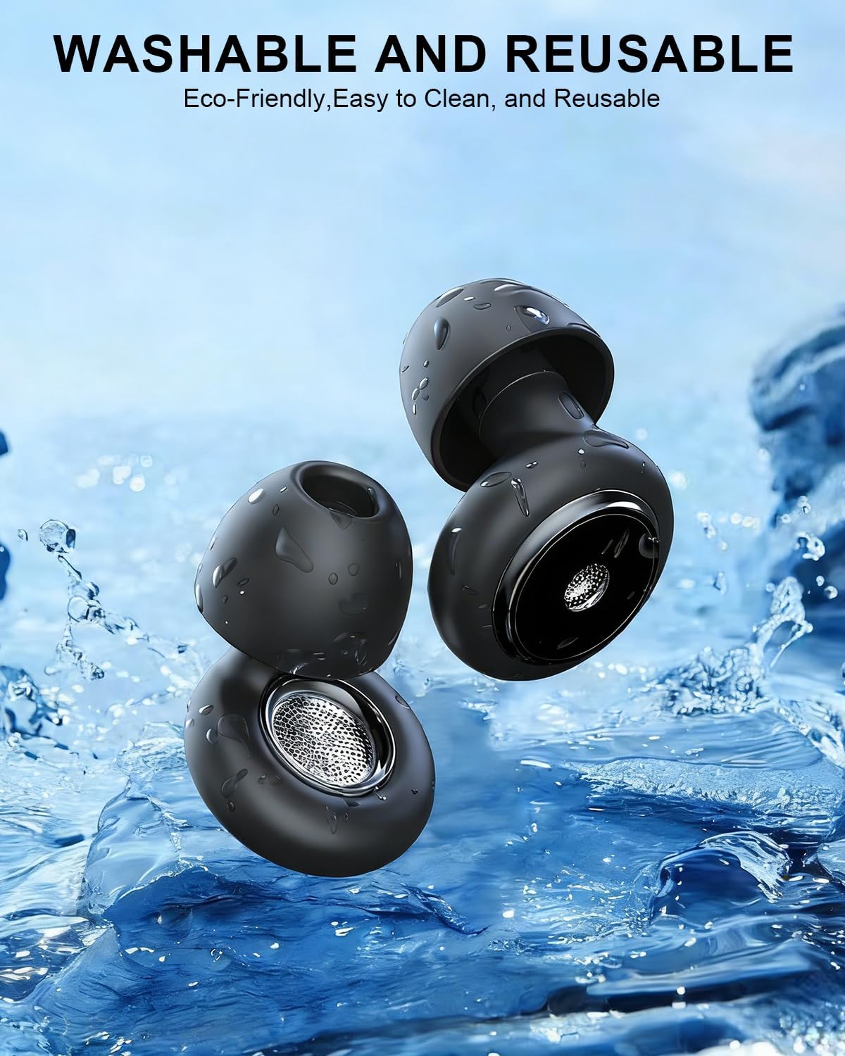 Noise Cancelling Ear Plugs for Sleeping, Adjustable Concert Earplugs for Hearing Protection with 8 PCS Soft Silicone Reusable 35 db Earplugs for Work Snoring Blocking with Portable Travel Case