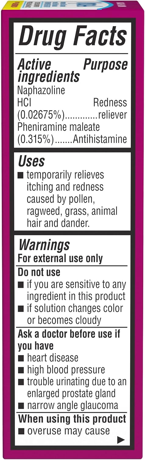 Opcon-A by Bausch & Lomb Antihistamine Allergy Eye Drops, 15 mL