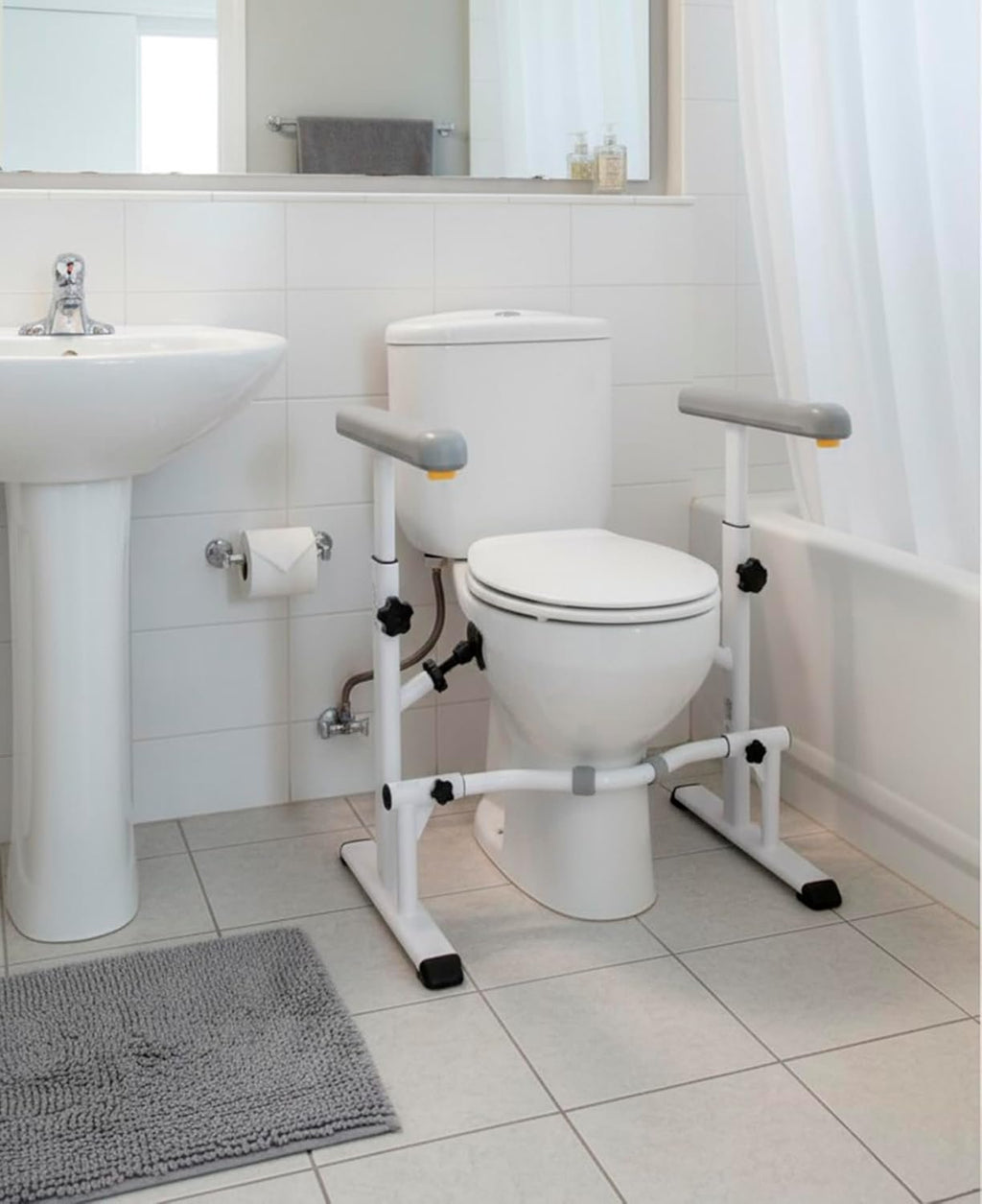 KMINA Toilet Safety Rails, Heavy Duty Frame with Handles