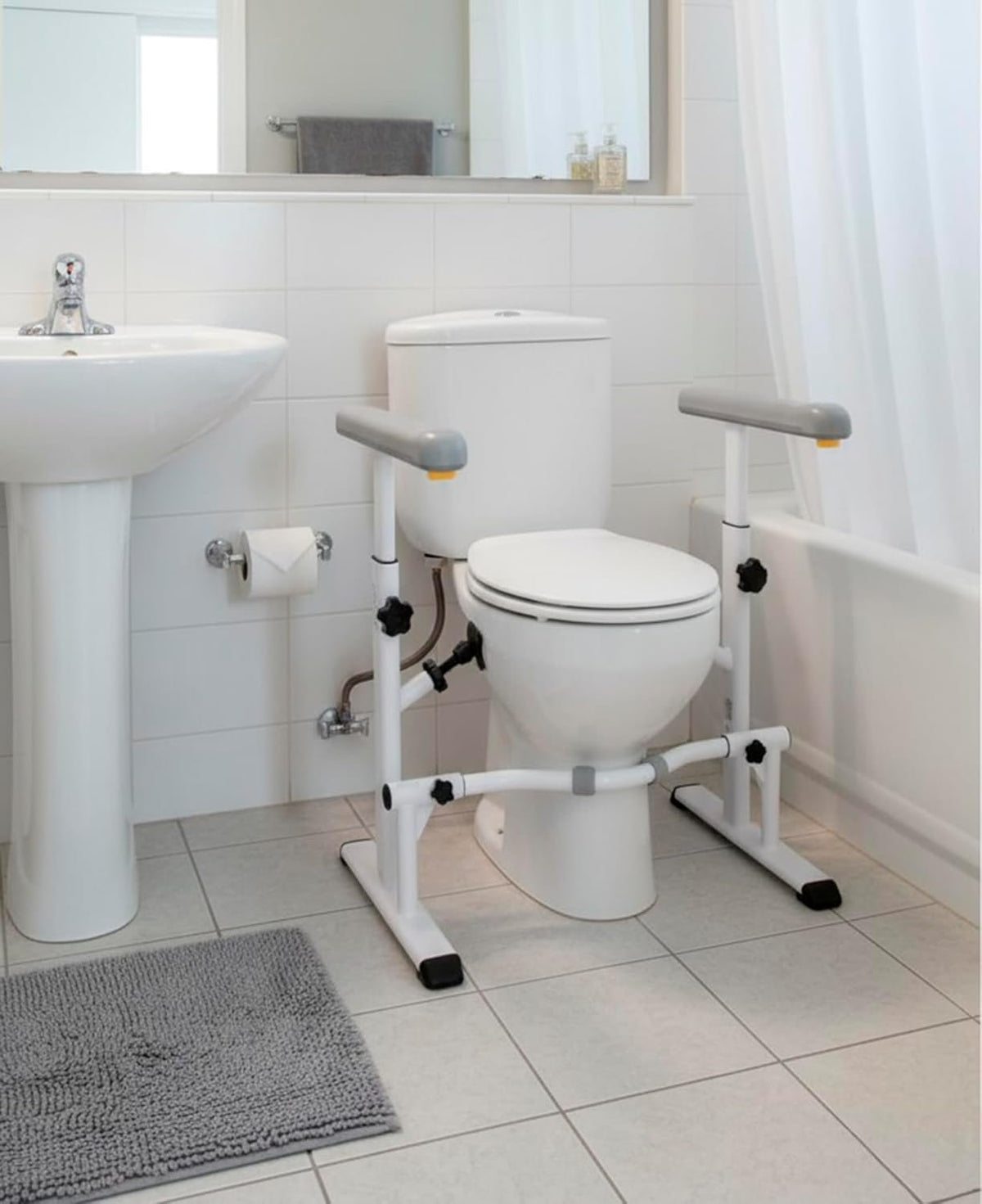 KMINA Toilet Safety Rails, Heavy Duty Frame with Handles