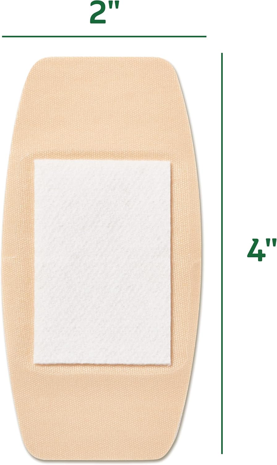CURAD Naturals Aloe Vera & Vitamin E Bandages 2" x 4", Individually Wrapped Sterile Bandages, First Aid Kit Essential, Protects Scrapes and Cuts, Absorbent and Self-Adhesive, 8 - Count Box