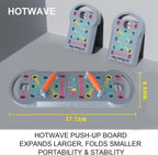HOTWAVE Push Up Board, Portable PushUp Board, Foldable 20 in 1 Push Up Bar | Multifunctional Pushup Handles for Floor, Professional Strength Training Equipment For Men and Women at Home Gym