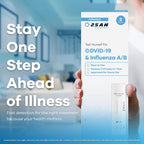 2San COVID-19 and Flu A/B Rapid Test Kit, 15-Minute Results, Easy At-Home Antigen Self-Test for Quick and Accurate Detection of COVID and Influenza, 2 Pack