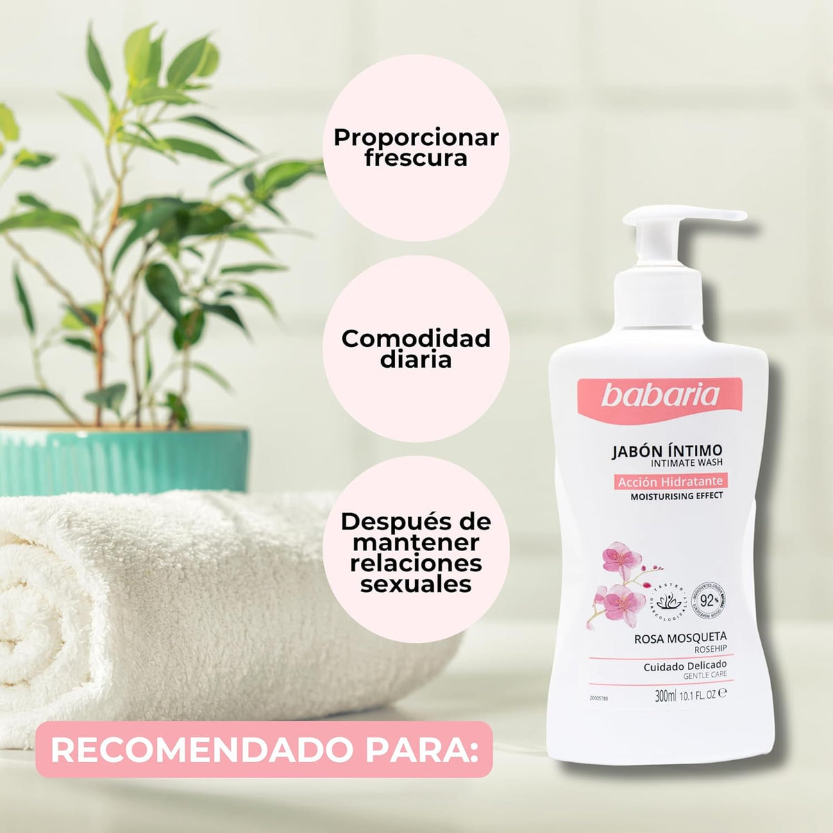 Babaria - Rosehip and Lactic Acid Intimate Gel | Intimate Women's Soap | Intimate Moisturizing Gel | Intimate Women's Soap | PH Intimate