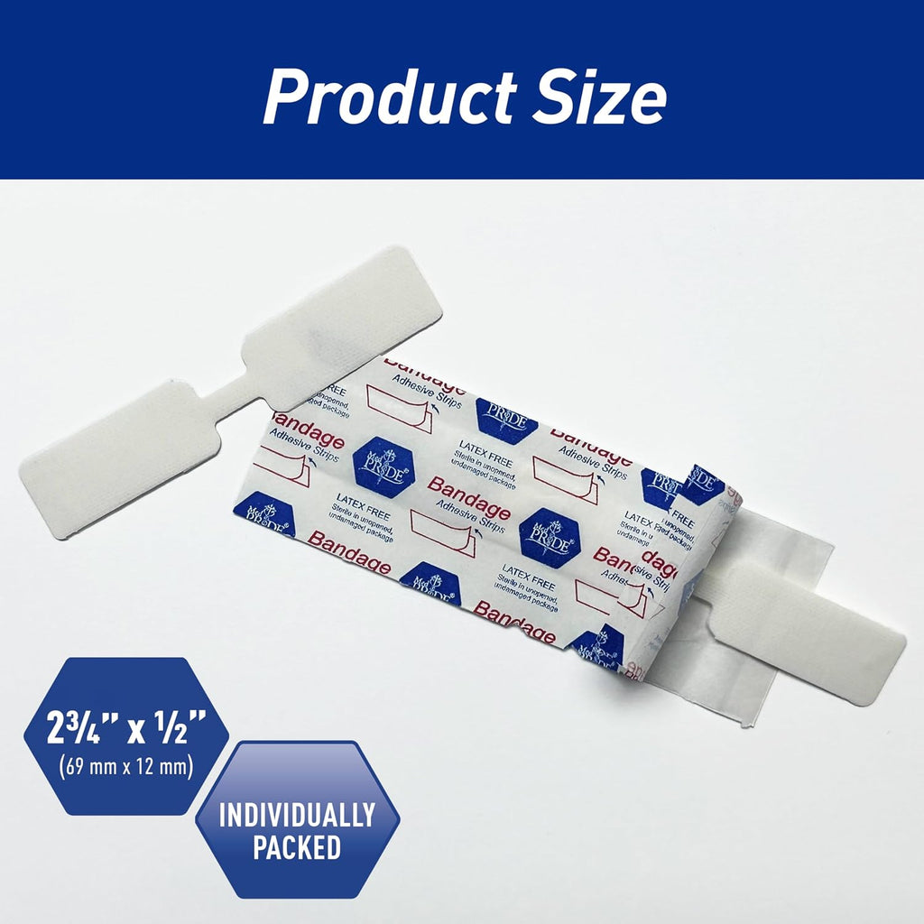 MED PRIDE Butterfly Wound Closure Strips,Sterile,Nonstick,Large,100-Count