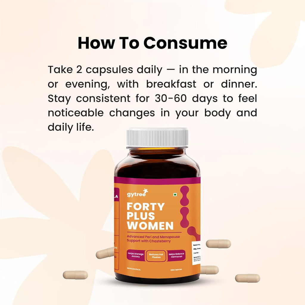 Gytree Menopause Capsule 40+ 50+ Natural Plant-Based Menopause Supplements help Improved Immunity, Hormonal Balance for Peri & Menopause Support (60 Capsules)