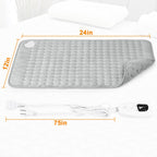 Heating Pad,Heated Blanket,Heating Pad for Back Neck,Grey,24x12 Inch | Electric Heating Pad,Dry/Moist Heat Heating Pads,Heating Pads for Shoulder,Abdomen,Heat Pad for Women Men,Birthday Gift