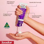 Soodox Soothe & Protect Barrier Cream 50g – 15.25% Zinc Oxide Nappy Rash & Skin Barrier Cream for Babies, Children & Adults, Sensitive Skin, Fragrance Free, Australian Made & Owned