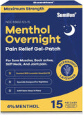 Sumifun Overnight Pain Relief Patches - Cold Hot Pain Patch with Lavender Scent - Menthol Pain Reliver for Knee & Lower Back Pain Relief Sore Muscle Relief (15 Counts(Pack of 1), Lavender)