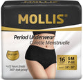 MOLLIS Disposable Period Underwear for Women, Postpartum Panties, Maternity Knickers Heavy Flow Leak Proof, Black,Small/Medium, 16 Count