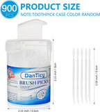 DanTicy Brushpicks Interdental Toothpicks,Soft Bristle Dental Floss Picks Toothpicks,Helps Removes Plaque and Debris Between Your Teeth 900PCS (Pack of 3)