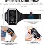 GUZACK Running Armband with Zipper Pouch, Running Phone Holder,Up to 6.9" | Card Slot, Anti-Drop Buckle, Breathable, Sports Arm Holder for iPhone Galaxy, Phone Holder for Running Gym Workouts Jogging