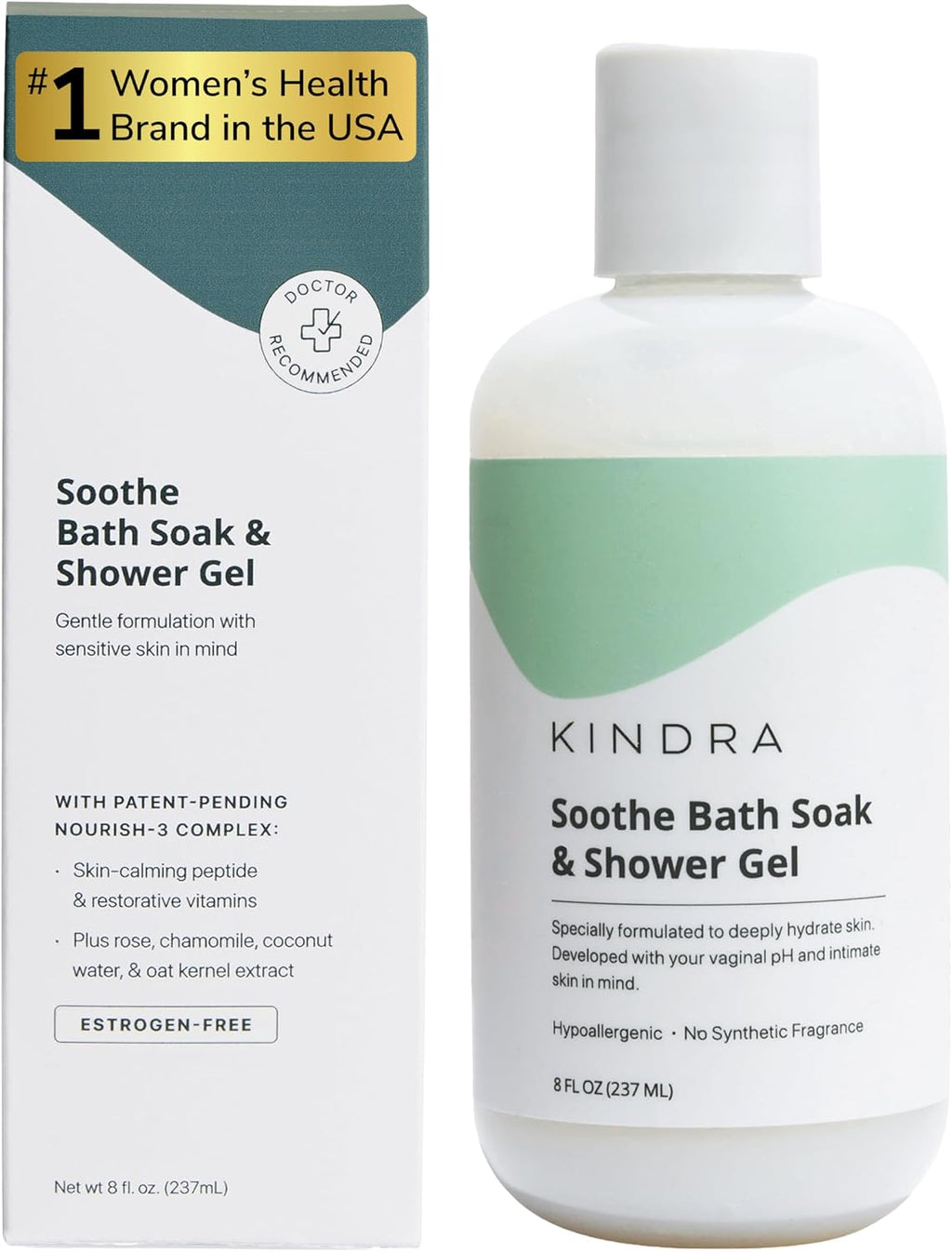 Kindra Soothe Vulva Wash - pH Balanced Unscented Intimate Feminine Wash