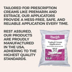 Disposable Plastic Vaginal Applicator Pack: Hygienic Threaded Injector to Fit Preseed Lubricant, Estrace, Personal Lube and OTC Gel or Cream Products - With Dosage Measurements - 30 Pack
