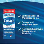 Colace Stool Softener Constipation Relief 100 mg, 100 Capsules