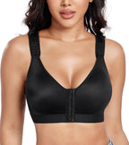 Lemorosy Post-op Bra with Front Closure for Women Plus Size Without Underwire Adjustable Sports Back Comfort Support