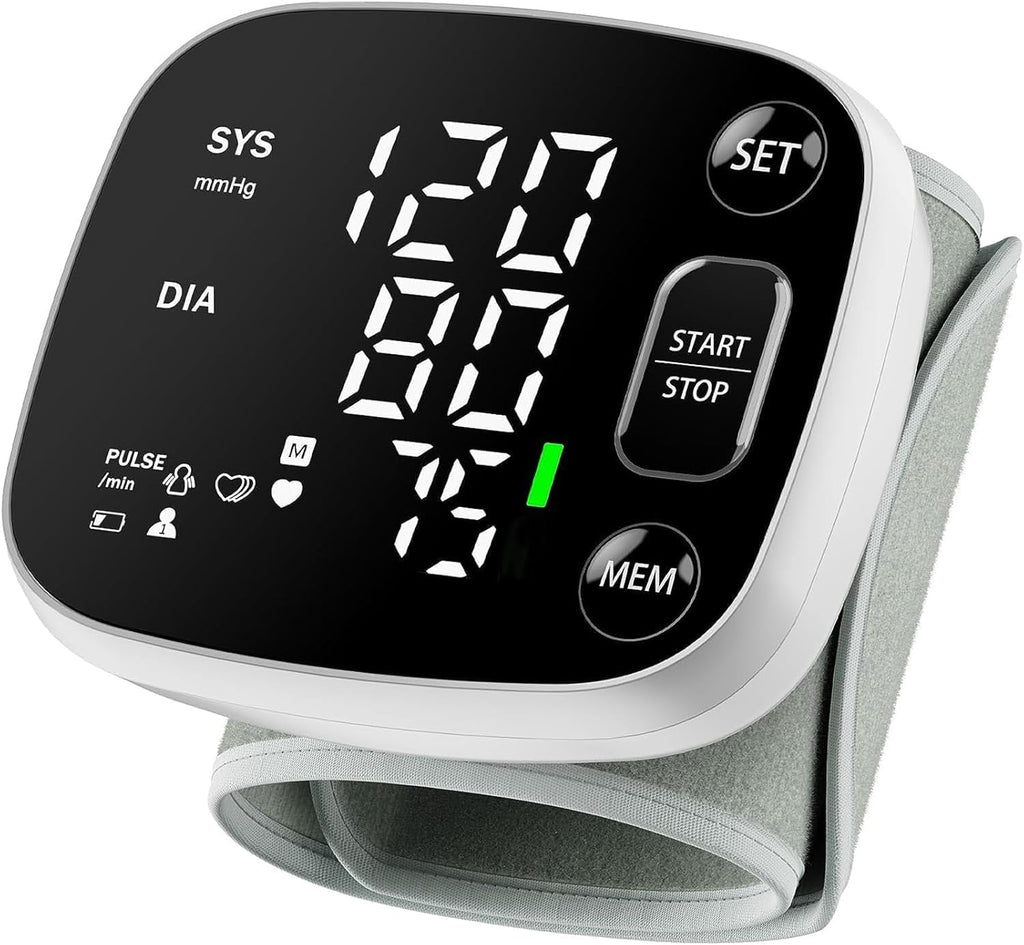 Oklar Wrist Blood Pressure Monitor, FDA Cleared Rechargeable BP Machine | For Home Use, with Adjustable Cuff (4.92-8.46 Inches), 240 Reading Memory for 2 Users, Voice Broadcast, Storage Case Included