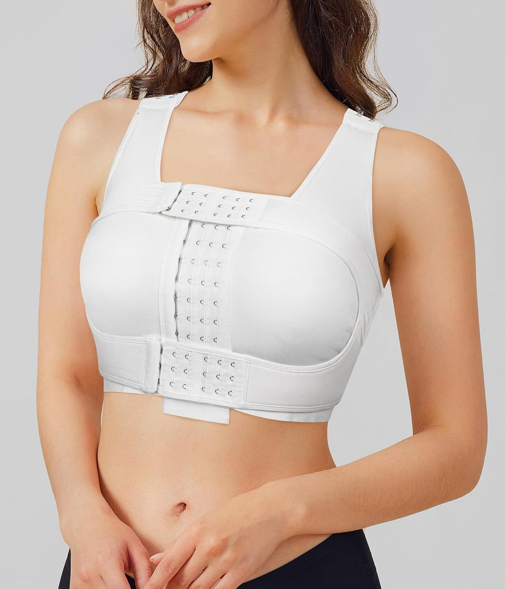 BRABIC Front Closure Post Surgical Compression Everyday Bra for Women Mastectomy with Removable Breast Support Band