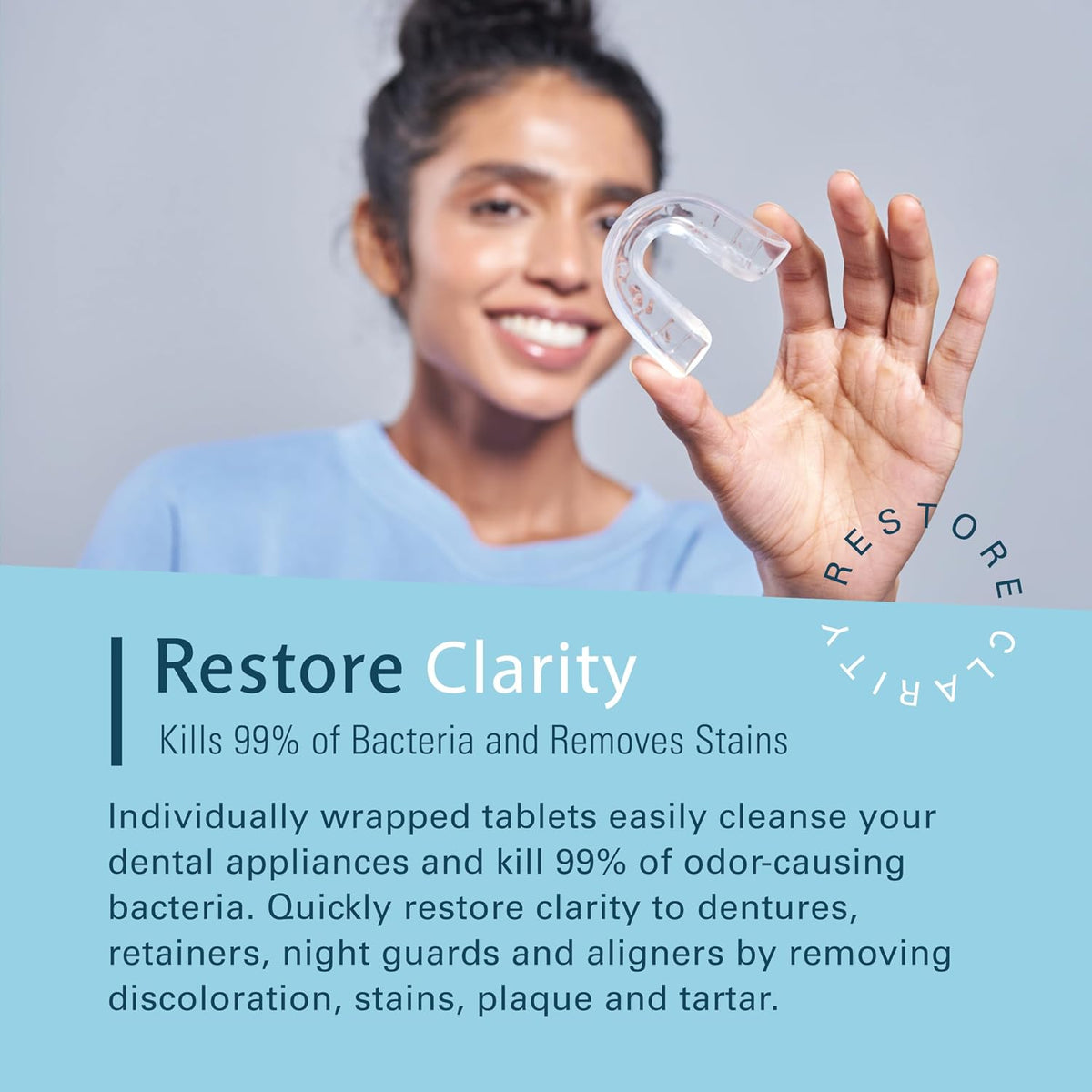 Retainer Cleaner Tablets, Denture Cleaner, Mint, 8 Month Supply by M3