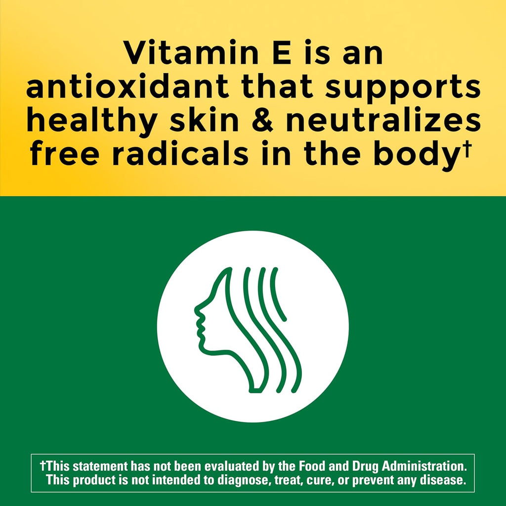 Nature Made Vitamin E 180 mg (400 IU) dl-Alpha, 180 Softgels | Dietary Supplement for Antioxidant and Skin Support, Vitamin E Supports a Healthy Immune System, 180 Day Supply