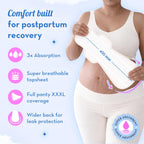 Plush Maternity Pads after Delivery, 10 Pcs (410 mm) | Twin Core Absorption XXXL Pads | For Postpartum Bleeding, Absorbs Heavy Gushes & Clots | U.S. Cotton Softness | Breathable & Rash-Free | Safe for Healing Skin