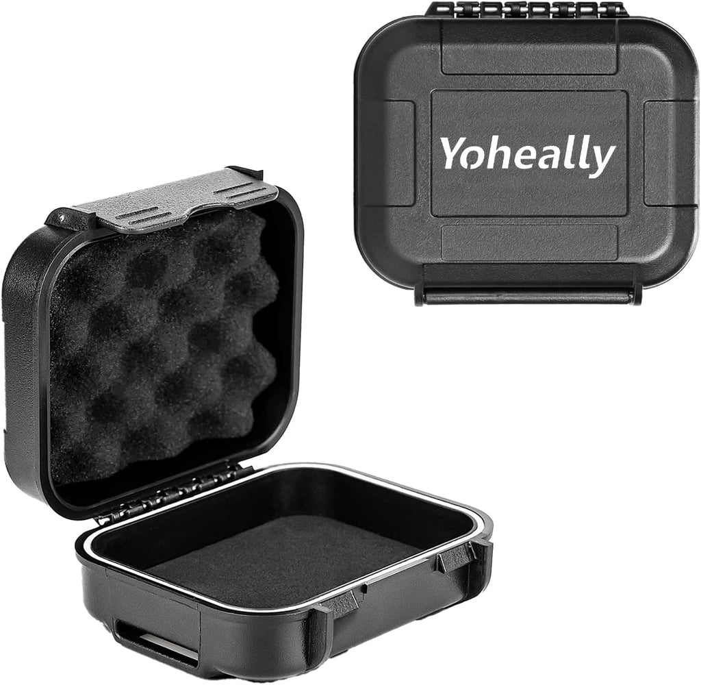 Set High Seal IPV8 Waterproof Hearing Aid Case with Extractable Sponge | Drop-Proof, Shock-Proof and Crush-Proof Storage Box, Hearing Aids Accessories Supplies for Oticon, Starkey, Phonak, Philips