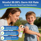 First Aid Antiseptic Spray Sting-Free Wound Cleanser 2.7fl oz(Pack of 2) | Kill 99% Germs, for Minor Cuts, Scrapes, Piercing Aftercare, Burns, Tattoos, for Sensitive Skin and Eczema, Odorless