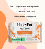 The Honey Pot Company - Cotton Comfort - Panty Liners for Women | Non-Herbal - Organic Cotton Cover & Ultra-Absorbent Pulp Core - Sanitary Pads - Feminine Care - 120ct