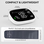 Oklar Blood Pressure Monitor Bluetooth Upper Arm BP Machine for Home Use | FDA-Cleared, Clinical Accuracy, App Sync, 2x120 Memory, Large LED Backlit Display, 8.7-16.5" Adjustable Cuff with Storage Bag