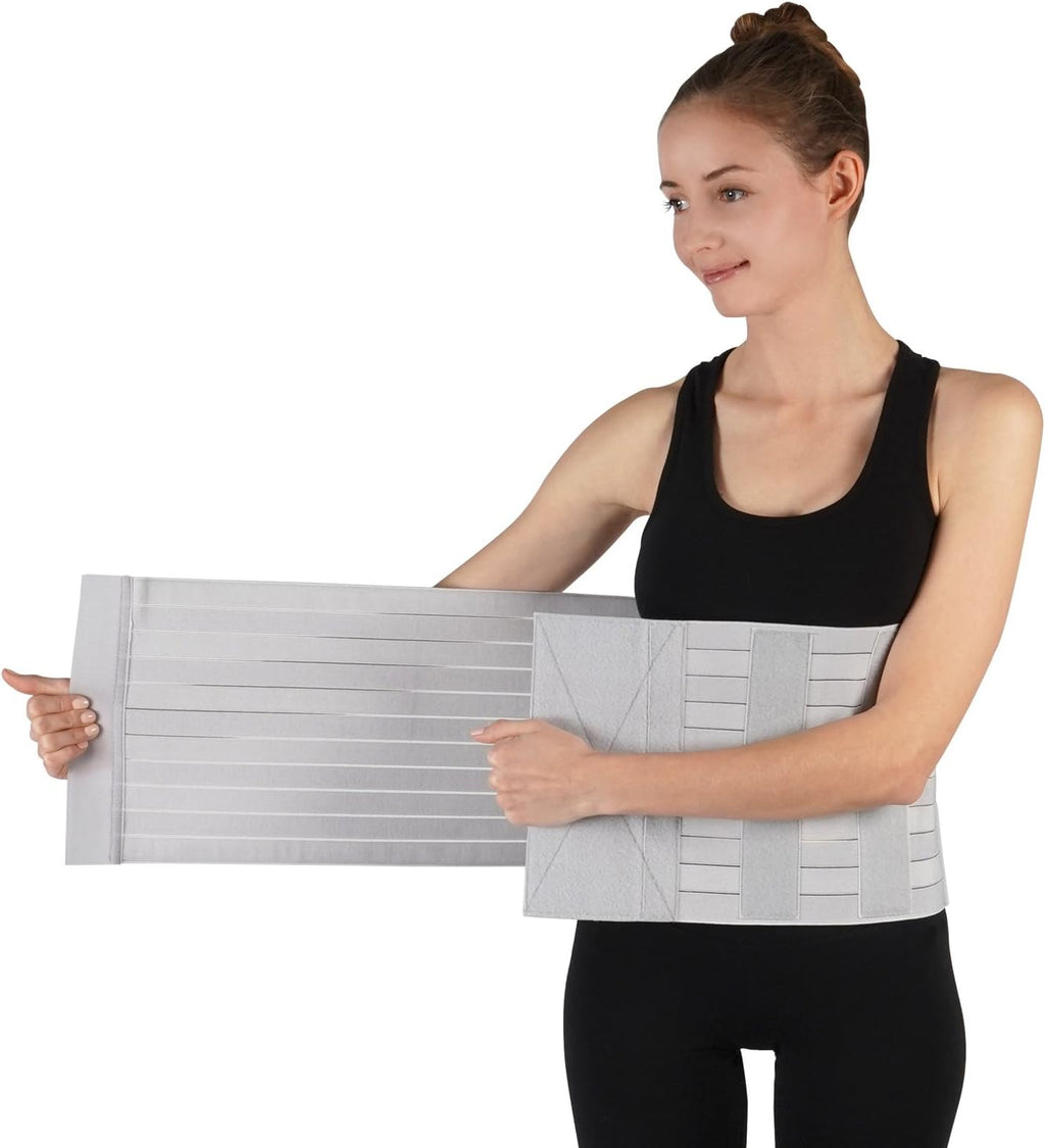 Soles Compression Abdominal Binder | Post-Surgical and Postpartum Support | Adjustable Belly Wrap Supports Muscle & Skeletal Stability | Unisex | One Size Fits All