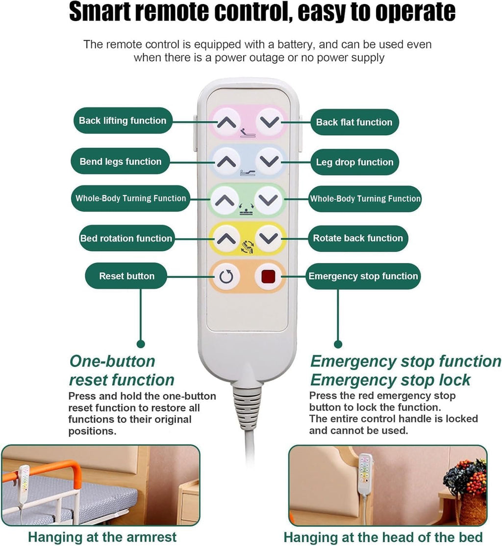 Falluk 90° Rotating Electric Home Care Bed