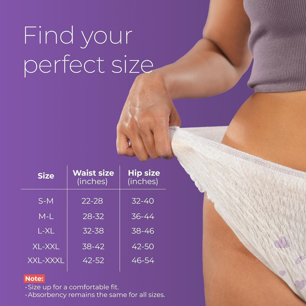 Nua Comfort Period Panties (XL-XXL) | Pack of 5 | Disposable | 360° Coverage | Zero Irritation | 4X Comfort | for Heavy Flow | No rashes | Leakproof | Seamless | 100% Toxic-Free