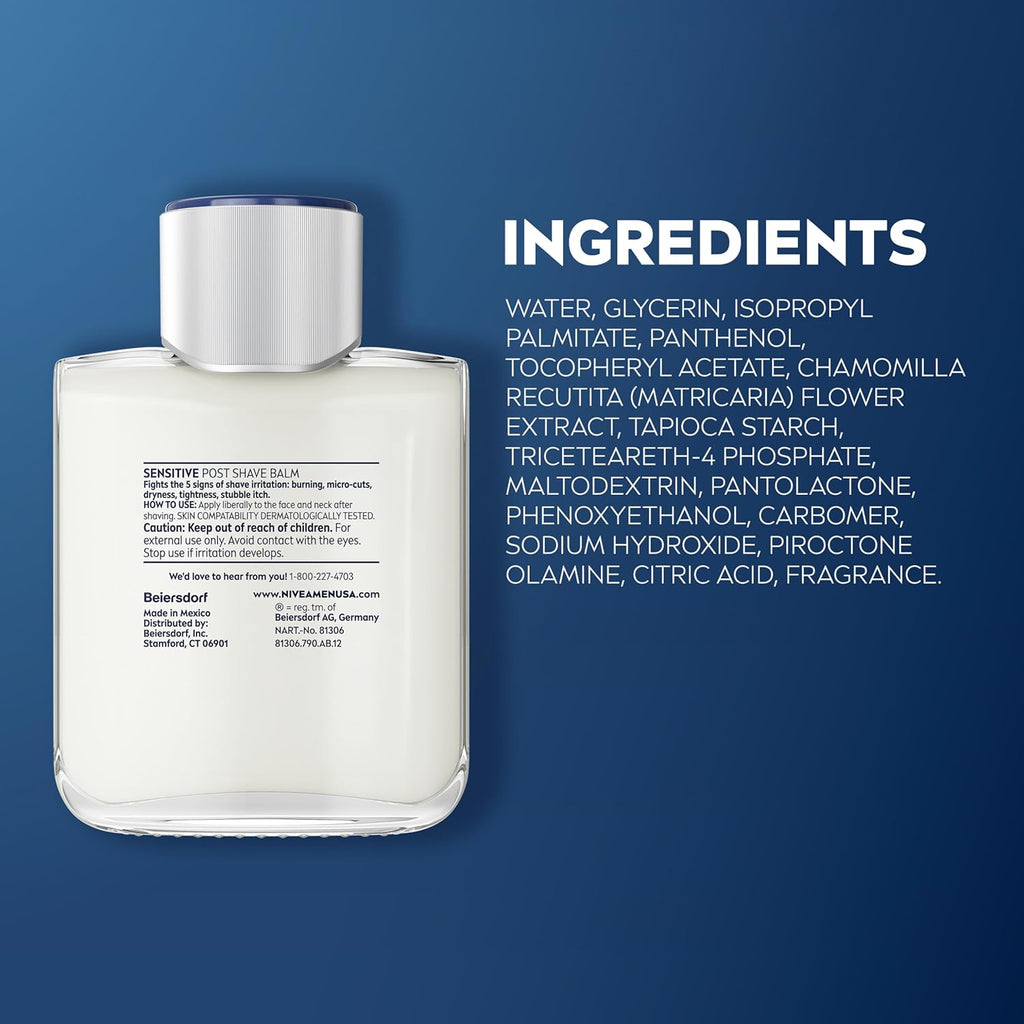 NIVEA MEN Sensitive Post Shave Balm, After Shave Balm for Men, 3.3 FL OZ