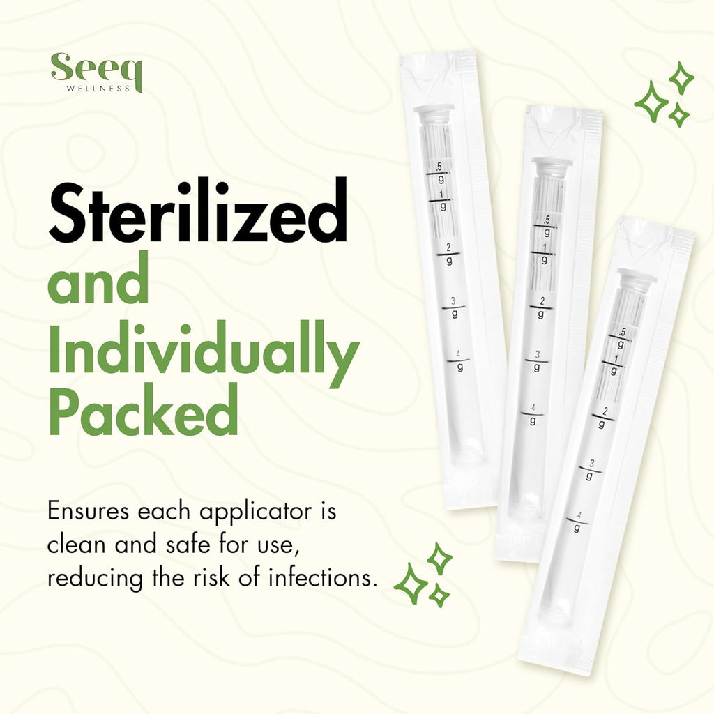 Disposable Vaginal Cream Applicators: Fits Preseed Lubricant, Estrace, Personal Lube and OTC Gel or Cream Products - with Dosage Measurements, Threaded End and Comfort Tip - Made in USA - 60 Pack