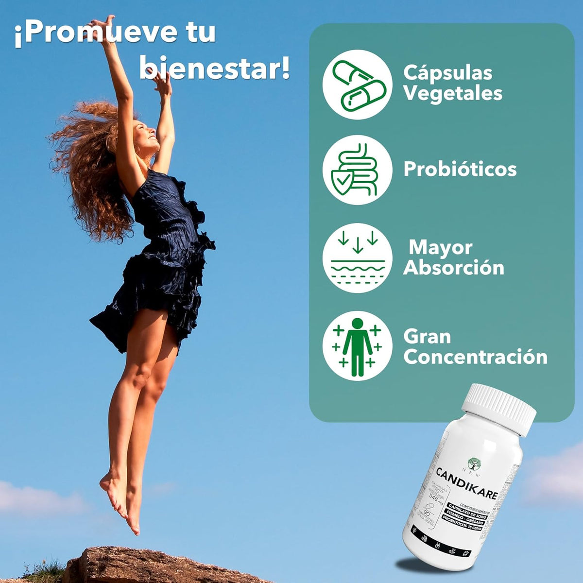 2 in 1 Probiotics Women and Men + Antifungal for Candidiasis Treatment Women | Combat Candida Fungus | Improve Microbiot and Intimate Flora | Sodium Caprylate Grapefruit Oregano Probiotic 15 Strains