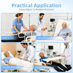 Upgrade 5 Function Full Electric Hospital Bed, Medical Bed with Lateral Tilting for Home Use, Adjustable Hospital Bed with Mattress, Locking Casters, IV Pole