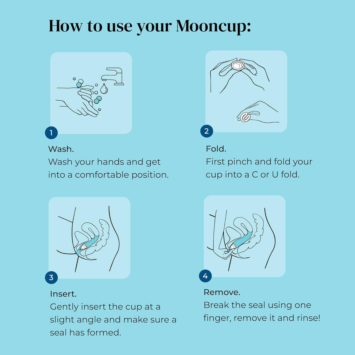 Mooncup® Original Silicone Menstrual Cup, Reusable, Ultra Soft and Easy Placement, Ideal for Abundant Flows, Size B, Under 30 Years (Pack of 1)