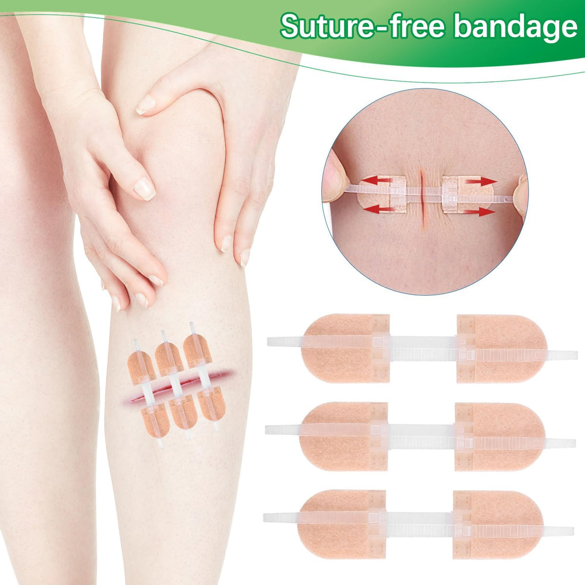 6 Pieces Wound Closure Strips, Adhesive Suture Dots, Wound Care, Wound Care Adhesive Bandage, First Aid Bandage, Home and Outdoor Products