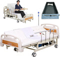 Falluk Full Electric Hospital Bed for Home Use with Lateral Tilting | Individual Locking, IV Pole for Elderly Patient Care, 550 lbs Capacity, Includes a Folding Bathtub for Full Body Washing