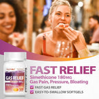 HealthA2Z® Gas Relief, Simethicone 180mg, Fast Acting Gas Relief, Bloating, Pressure, Stomach Discomfort, Anti Flatulence, 120 Softgels