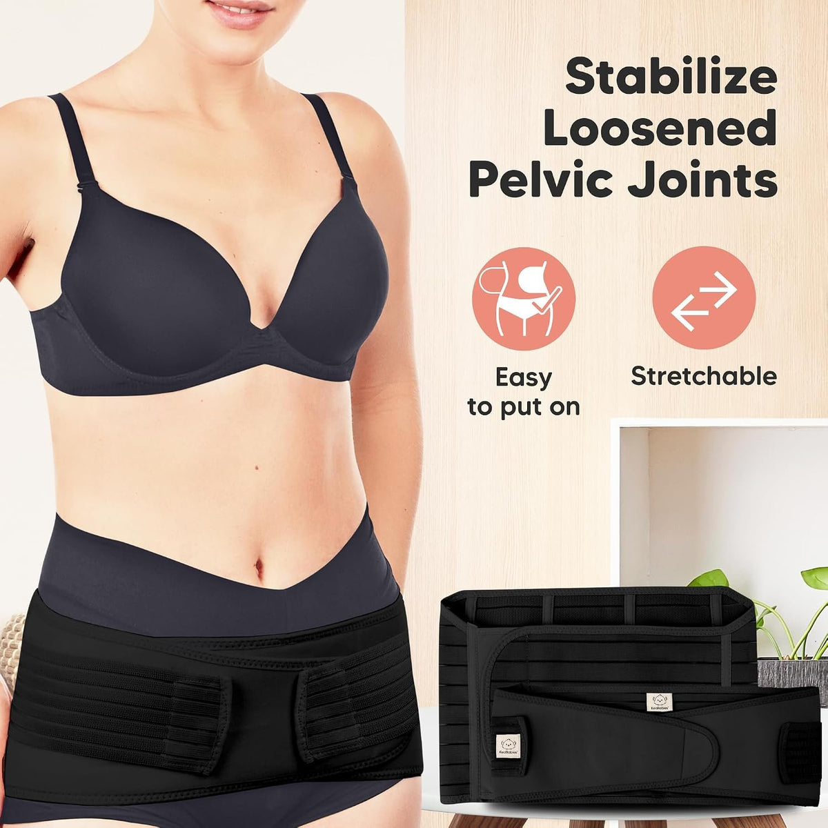 3 in 1 Postpartum Belly Support Recovery Wrap Band (Midnight Black, M/L) | Postpartum Belly Band, After Birth Brace, Slimming Girdles, Body Shaper Waist Shapewear, Post Surgery Pregnancy Belly Support
