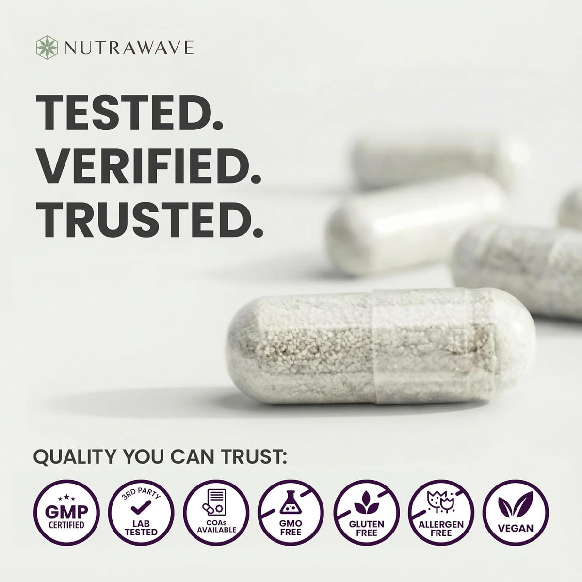 Nutrawave 50 Billion Daily Probiotic for Men & Women – 15 Strains of Live Cultures | 60 Vegan, Gluten-Free Capsules