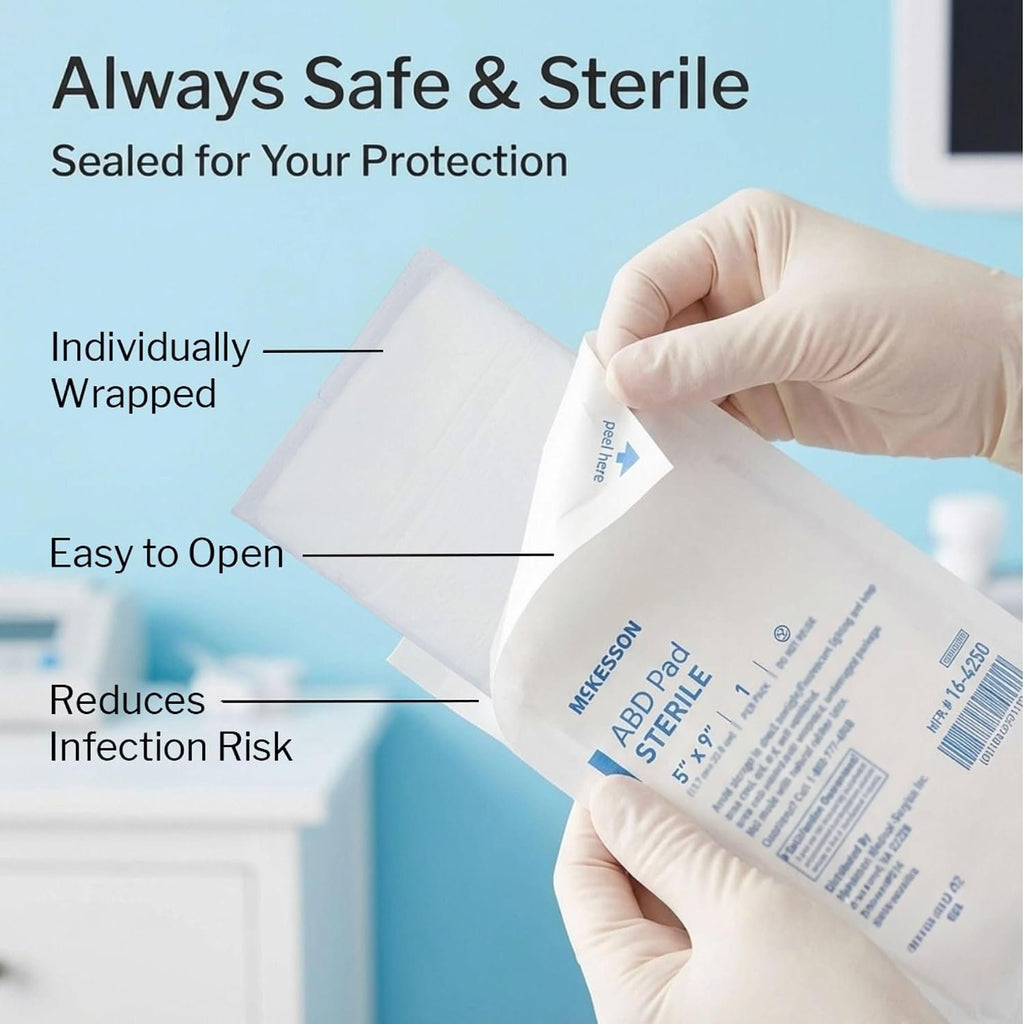 McKesson Sterile Abdominal- ABD Pads, 5 x 9 in