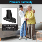 supregear Cane Tips 3/4 inch Heavy Duty, Anti-Slip Durable Rubber Tips All Terrain, Extreme Grip Replacement Feet Caps, Widen Base with Metal Insert for Seniors Elderly, 2-Pack, Black