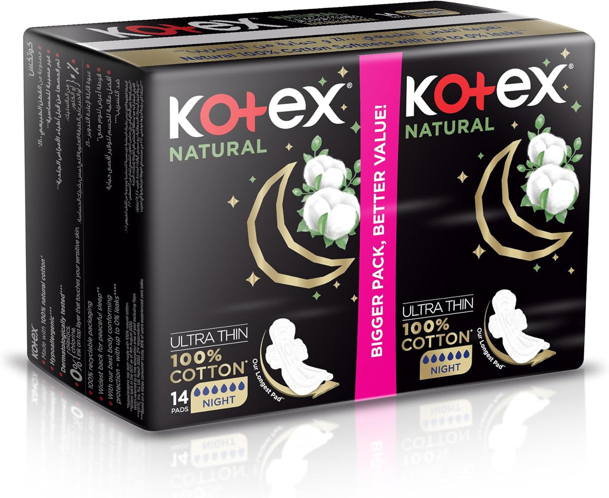 Kotex Sanitary Pads 100% Cotton With Wings