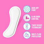 Carefree Panty Liners, Regular Liners, Wrapped, Unscented, 54ct
