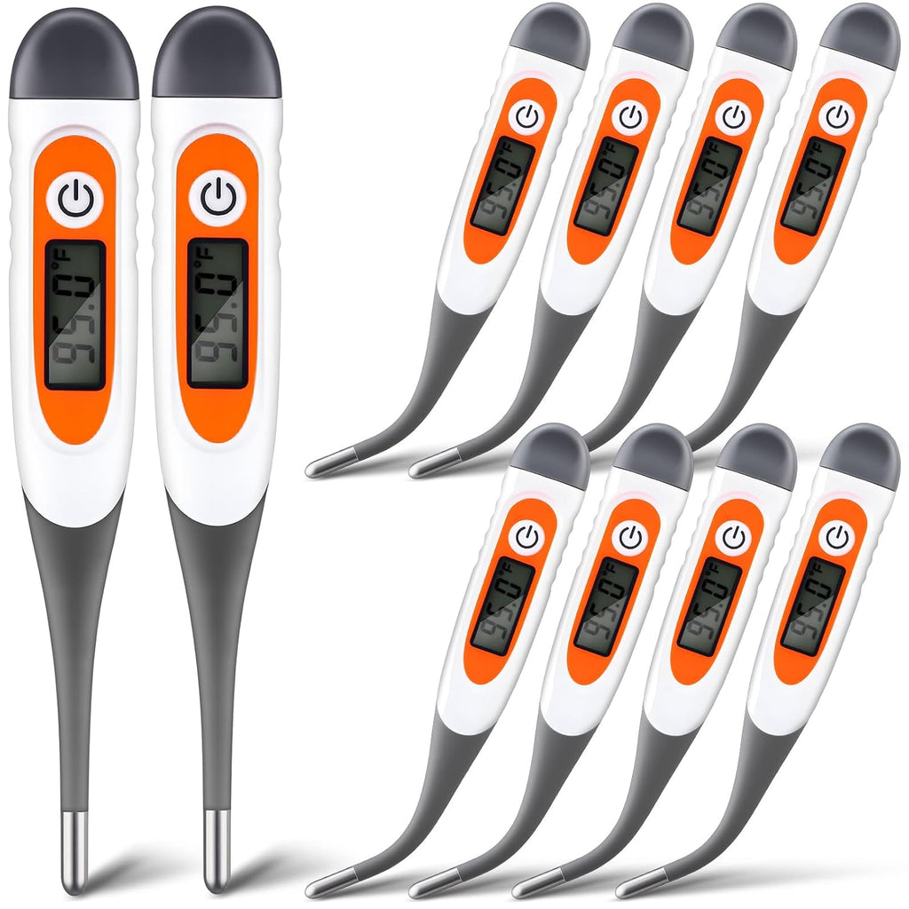 TrelaCo 10 Pcs Digital Thermometer Bulk for Adults, Grey