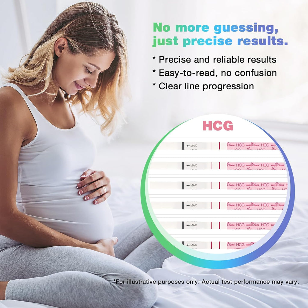 Easy@Home 100 Ovulation Test and 20 Pregnancy Test Strips, FSA Eligible Ovulation Test Kit Powered by Premom Ovulation Predictor Free iOS&Android APP,100LH +20HCG