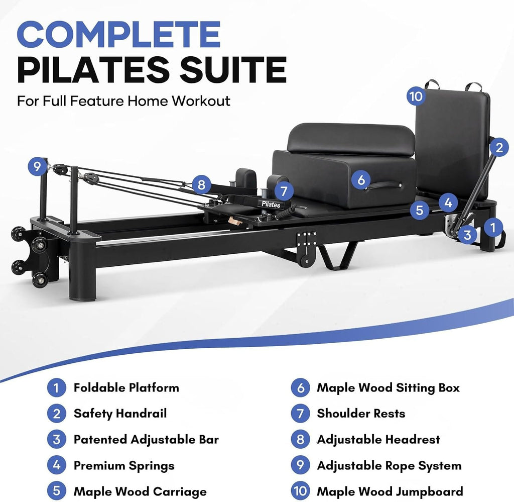UltraStudio Foldable Pilates Reformer Aluminum Pilates Machine
