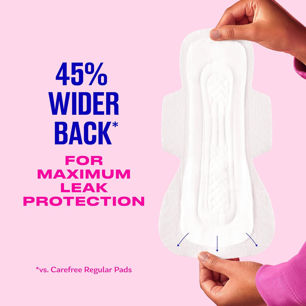 Carefree Ultra Thin Pads for Women, Overnight with Wings | Feminine Care & Postpartum Protection | 40ct (Pack of 1)